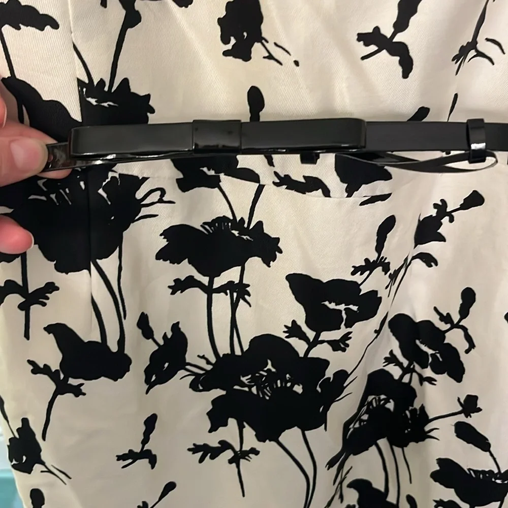 kate spade Black and White Floral Fit-and-Flare Dress